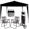 Kit Tenda Articulada 3x3 M + 2 Cadeiras+cooler 34 L + Carrinho de Praia