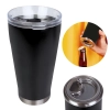 Copo Trmico de Cerveja Preto 700 Ml com Tampa e Abridor Acoplado