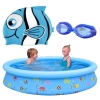 Kit Piscina Infantil 1000 L + Touca de Peixinho Azul + culos de Natao Ajustvel