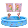 Kit Piscina Infantil 1000 L Inflvel Estampada + Boia de Brao Rosa