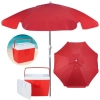 Kit Praia Vermelho Guarda Sol 1,60 M + Caixa Trmica Cooler 19 L