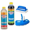 Kit Limpeza Piscina Aspirador + Clarificante + Algicida Manuteno+ Esponja