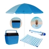 Kit Praia Caixa Trmica Cooler 26 L + Guarda Sol 1,50 M + Esteira Azul