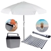 Kit Praia Caixa Trmica com Ala 26 L + Guarda Sol 1,60 M Branco + Esteira