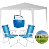 Kit Praia Tenda Gazebo 3x3 M Rfia + 2 Cadeiras Alumnio + Cooler 26 L