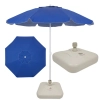 Kit Praia Guarda Sol 1,60 M Azul Royal Bagum Alumnio + Base Branca 22 Kg