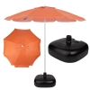 Kit Guarda Sol Praia Laranja 1,60 M + Base Preta 18 L / 22 Kg