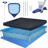 Kit Piscina de Armao Infantil 1500 L + Aspirador + Peneira + Haste 1,40 M + Capa + Forro