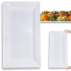 Kit 10 Travessas 56 Cm Retangular para Buffet Restaurante Profissional Melamina Branca