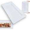 Kit 3 Travessas de 44,5 Cm Retangular para Buffet Restaurante Profissional Melamina Branca