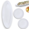 Kit Travessa Oval 60 Cm + 2 Tigelas 1,5 L Cumbucas em Melamina para Buffet Restaurante Profissional