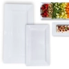 Kit 2 Travessas Retangulares Tam P 44,5 Cm e M 56 Cm para Restaurante Buffet Branca