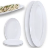 Kit 4 Travessas Prato Oval Duas de 60 Cm + Duas de 33 Cm Rasas para Buffet Restaurante Melamina