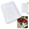 Kit 3 Travessas 30 Cm Prato Retangular para Buffet Restaurante Melamina Premium Profissional Branca