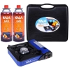 Kit Fogareiro Fogo de Camping  Gs Compact Azul 32cmx27cm Kala + 2 Cartuchos de Gs Butano/Propano 227g 410ml