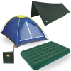 Kit Barraca Iglu 3 Pessoas 300mm + Colchao Inflavel Casal com Fole + Lona Cobertura 3m X 2,60m