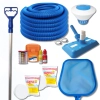 Kit Limpeza Piscina Aspirador + Peneira + Flutuador + Pastilhas + Mangueira 38mm 12 M + Haste 3 M + Kit Avaliador