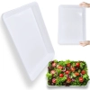 Kit 5 Travessas 40 Cm Prato Retangular para Buffet Restaurante Cozinha Melamina Premium Profissional Branca