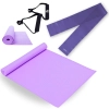 Kit Colchonete Lilas 1,73 M Pilates + Par de Pegador para Faixa + Faixa Elstica Tenso Mdia Yoga