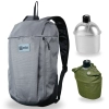 Kit Bolsa para Caminhada Cinza Ioio Ntk + Cantil de Alumnio Nautika 900 Ml Verde Militar Camping