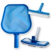 Kit Limpeza de Piscina com Aspirador + Peneira Plstica + Escova 26 Cm