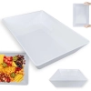 Tigela de 35 Cm Retangular Funda para Buffet Restaurante Profissional Melamina Premium Branca