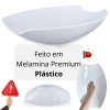 Travessa para Buffet Salada 46cm Oval Curva Funda para Restaurante Melamina Premium Resistente Branca