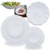 Kit Conjunto de 4 Pratos Fundos 22,5 Cm + 4 Pratos de Sobremesa 17 Cm + Uma Saladeira Centro de Mesa Melamina / Plstico