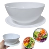 Conjunto de 4 Pratos de Sobremesa 17 Cm + Tigela 720ml para Poke / Sopa / Aai Melamina Plstico