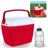 Kit Caixa Trmica Vermelho Cooler Pequeno 6 L Mor + Garrafa Squeeze 500 Ml para Lanches e Bebidas