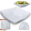 Kit 2 Tigelas Quadradas Geomtrica 32,5 Cm Branca Grandes para Buffet / Restaurante Profissional Melamina Premium