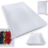 Kit 10 Travessas de 44,7 Cm Retangular Funda para Buffet Restaurante Profissional Melamina Premium Branca