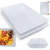 Kit 2 Tigelas de 35 Cm Retangular Funda para Buffet Restaurante Profissional Melamina Premium Branca