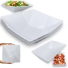 Kit 2 Tigelas Quadradas Geomtrica 32,5 Cm Grande + 4 Travessas para Buffet 25 Cm Funda Melamina Premium