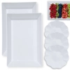 Kit 2 Travessas 44,7 Cm Retangulares Fundas para Buffet + 3 Centros de Mesa para Salada 1, 5 L Melamina / Plstico