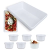 Kit 2 Travessas 22,5 Cm para Buffet + 6 Tigelas Ramequim 150 Ml em Melamina Profissional