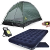 Kit Barraca Camping 3 Pessoas 600mm + Lanterna Keyled + Colcho Casal Star Ntk 300 Kg Camping / Pesca