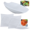 Kit 2 Travessas 30,5cm Ilustrada Quadrada + Travessa Salada 41cm Oval Curva para Restaurante Profissional