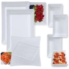 Kit 4 Travessas de 25 Cm + 2 Travessas de 44,7 Cm + Travessa 30,5cm Quadrada Ilustrada para Buffet Melamina