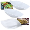 Kit 2 Travessas para Buffet Salada 41cm Oval Curva Funda + Travessa Folha 50 Cm Melamina para Restaurante