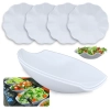 Kit 2 Travessas para Buffet Salada 41cm Oval Curva Funda + 4 Travessas Formato Flor Melamina Restaurante