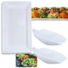 Kit 2 Travessas para Buffet Salada 41cm Oval Curva Funda + Travessa Retangular 56 Cm Melamina para Restaurante