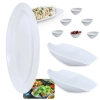 Kit Travessa Oval Buffet 60cm + 2 Travessas Curva Fundas 41cm + 6 Molheiras Formato Gota em Melamina