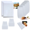 Kit 2 Travessas Rasas 35x24cm + 5 Travessas 30x15cm + 10 Pratos para Sushi Comida Japonesa em Melamina