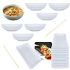 Kit 12 Pratos para Sushi 17,8cm + 6 Tigelas Cumbuca de 1,5l Poke Yakisoba + 20 Pares Hashi Bambu Comida Japonesa