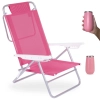 Kit Cadeira de Praia 6 Posies Rosa Summer + Copo Trmico Rose 165 Ml em Ao Inox para Drink Champagne