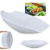 Kit 4 Travessas para Buffet Salada 46cm Oval Curva Funda para Restaurante Profissional Melamina Branca