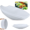 Kit 2 Travessas para Buffet Salada 46cm Oval Curva Funda para Restaurante Profissional Melamina Branca