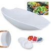 Kit Travessa para Buffet Salada 46cm Oval Curva Funda + 2 Petisqueiras 25,5cm Folha Melamina para Restaurante