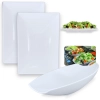 Kit Travessa 46cm Oval Curva Salada Buffet + 2 Travessas Retangulares 40,5 Cm Melamina para Restaurante